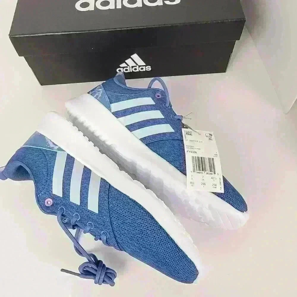 Adidas Qt Racer 2.0 Blue Running Shoes - Picture 12 of 15